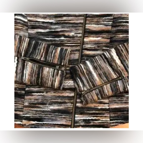 Sabine Tweed Scoop Neck Asymmetrical Zip Blazer Jacket Size M - Picture 4 of 14